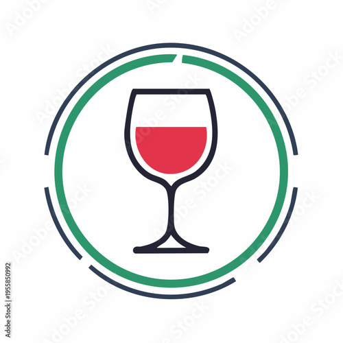 Weinglas Icon modern minimalistisch