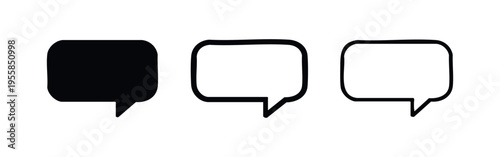 Speech Bubble Icon Set. Chat message and communication symbols in solid and outline styles.