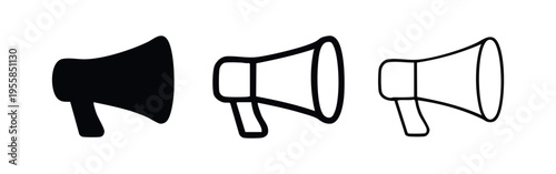 Megaphone icon set for announcement and communication