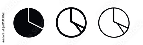 Pie Chart Icon Set - Business Data Analysis and Statistics Graphic Elements