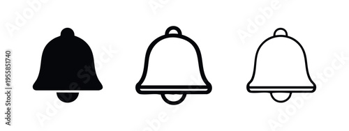 Bell notification icon collection - App and web alert symbol set