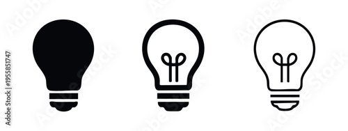 Light bulb icon set - Idea, creativity, and innovation symbol
