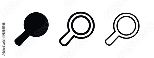 Magnifying glass icon set - Search, zoom, and discovery symbol