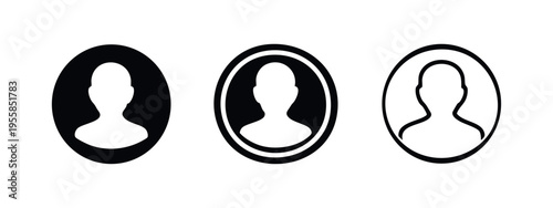 User profile icon set - Account avatar and personal identity symbol