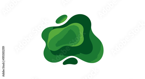 A green abstract shape on white background.