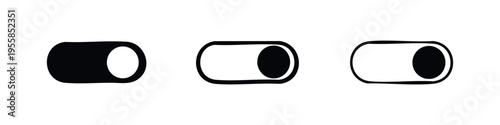 Off toggle switch interface icons set. User interface element for inactive state in modern apps and websites.