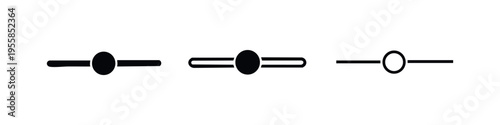 Horizontal slider control icons set. User interface fader or adjuster elements for settings in digital applications.