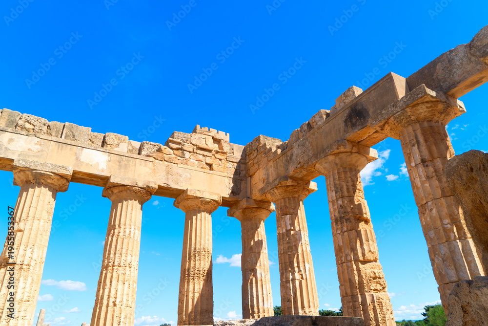 Fototapeta premium Selinunte site with ancient greek ruins, Sicily island, Italy