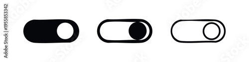 Toggle Switch Off Icon Set - User Interface Control Buttons for Settings