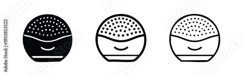 Facial cleansing brush icon set. Skincare device symbol.