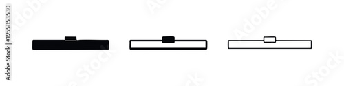 Toggle switch icon set. On position slider button symbol.