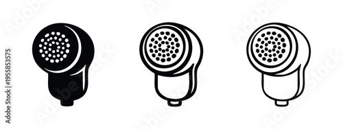 Electric Fabric Shaver or Lint Remover Head Icon Set