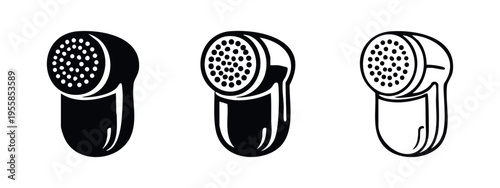 Compact Portable Fabric Shaver and Lint Remover Icon Set