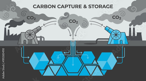 Industrial CO2 emission reduction with underground carbon sequestration concept