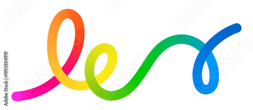 Abstract Wavy Line in Gradient Colors Creates Dynamic Flow Pattern. Colorful Ribbon Shapes and Organic Curves for Creative Backgrounds and Modern Graphic Designs