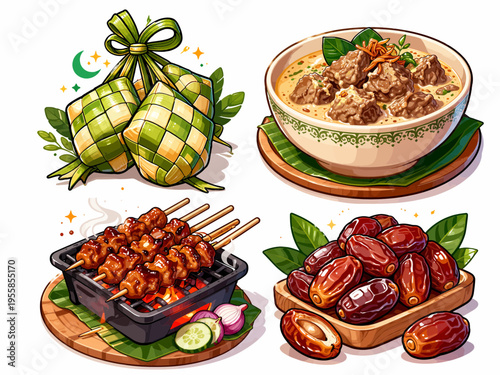 A gourmet set of fresh meat dishes featuring red beef, savory sausage, and healthy vegetables served on a plate for a delicious dinner