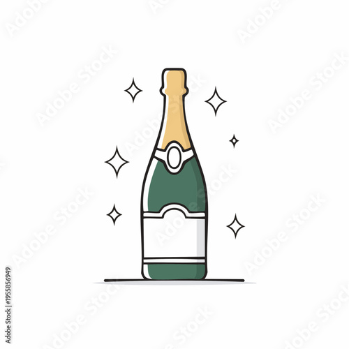 Sektflasche Icon minimalistisch