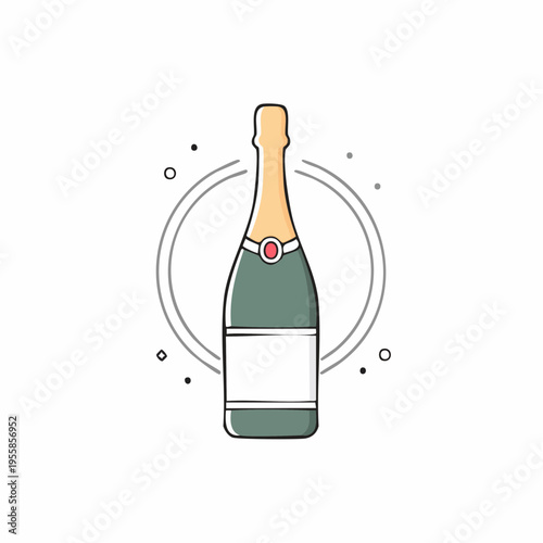 Sektflasche Icon minimalistisch