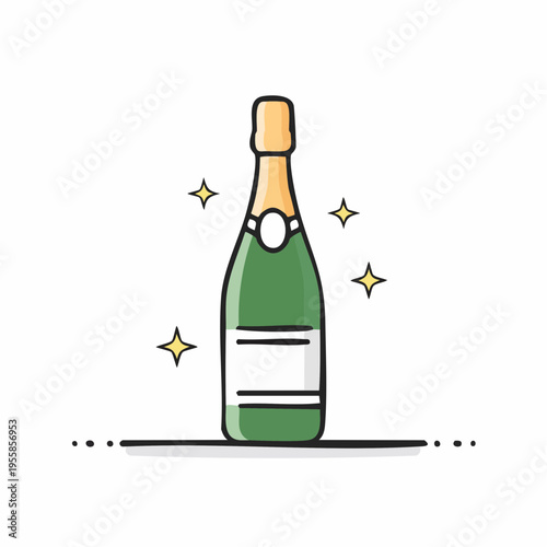 Sektflasche Icon minimalistisch