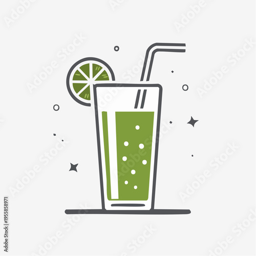 Smoothie Glas Icon minimalistisch
