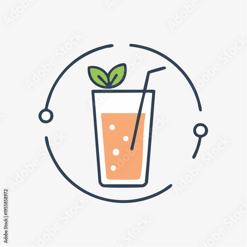 Smoothie Glas Icon minimalistisch