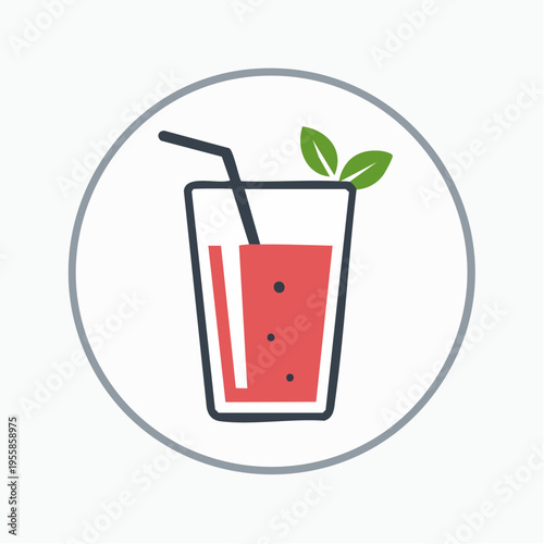 Smoothie Glas Icon minimalistisch
