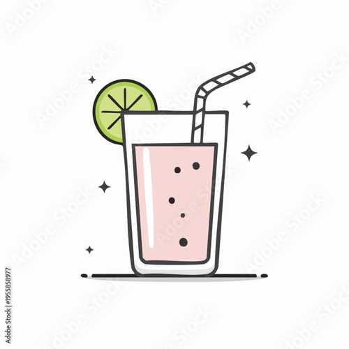 Smoothie Glas Icon minimalistisch