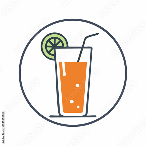 Smoothie Glas Icon minimalistisch