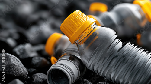 Plastic bottles and plastic bags creating a large pile of waste, highlighting the critical global issue of pollution, recycling challenges, and environmental responsibility