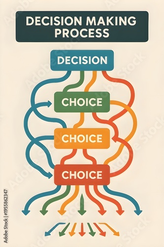 Complex Decision Making Process Map with Multiple Paths, Choices, and Diversified Outcomes for Strategic Business Planning