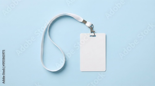 Blank White Identity Card Mockup with Lanyard