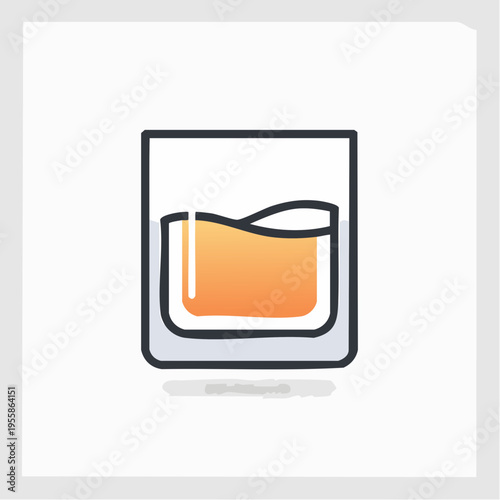 Whiskey Glas Icon minimalistisch