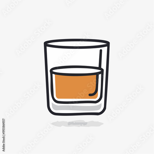 Whiskey Glas Icon minimalistisch