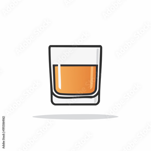 Whiskey Glas Icon minimalistisch