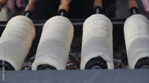 chimney cake is a massive cylindrical sweet bread with a caramelized sugary glaze popular in Eastern Europe