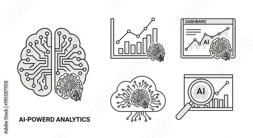 Artificial Intelligence Brain Circuit Board.