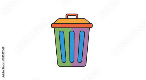 Colorful Trash Can With Handle.