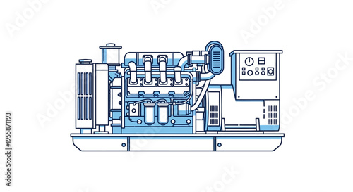 Industrial Machine Blueprint Design.