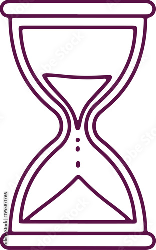 Classic hourglass illustration depicting the passage of time with a flowing sand design