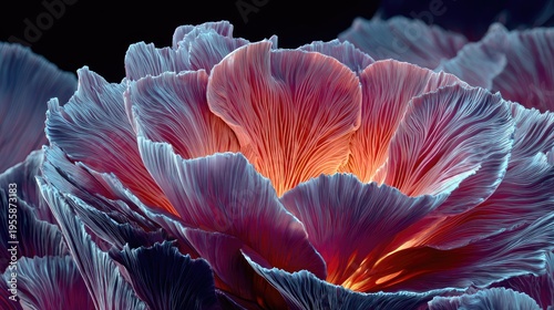 Abstract floral arrangement with vibrant colors and intricate details