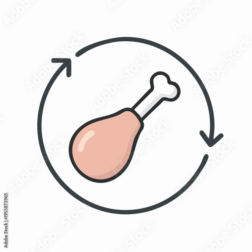 Hähnchen Icon minimalistisch Outline