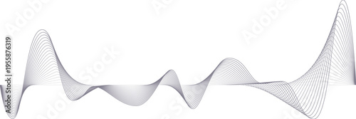 Gray smooth wave line for corporate reports and neutral data visualization layouts. Design element