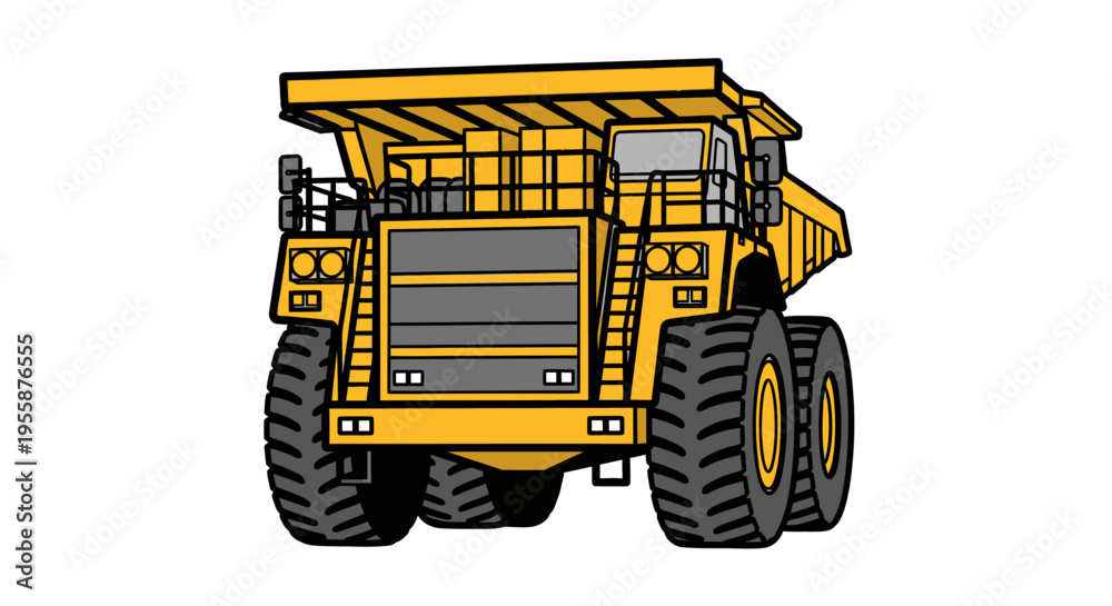 Obraz premium Large Yellow Mining Dump Truck Vehicle.