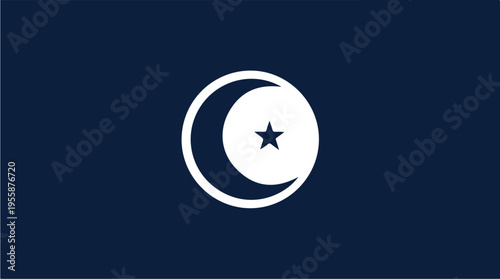 Crescent Moon Star Symbol.