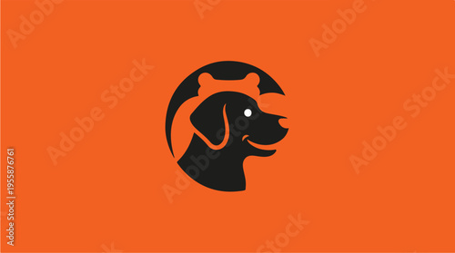 Dog Head Silhouette Logo Design.