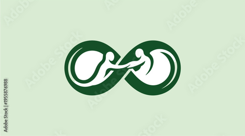 Green infinity yoga symbol.