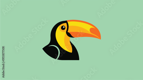 Toucan Bird Head Illustration.
