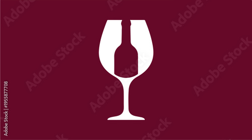 Wine Glass Icon Symbol.