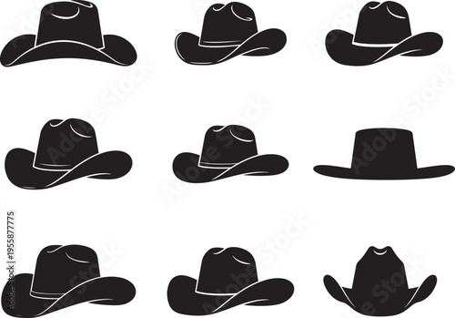 Western Cowboy Hat Classic Ranch Style Silhouette