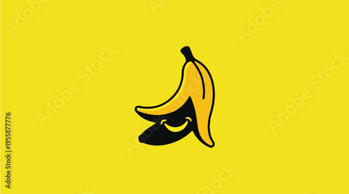 Yellow Banana Fruit Icon.